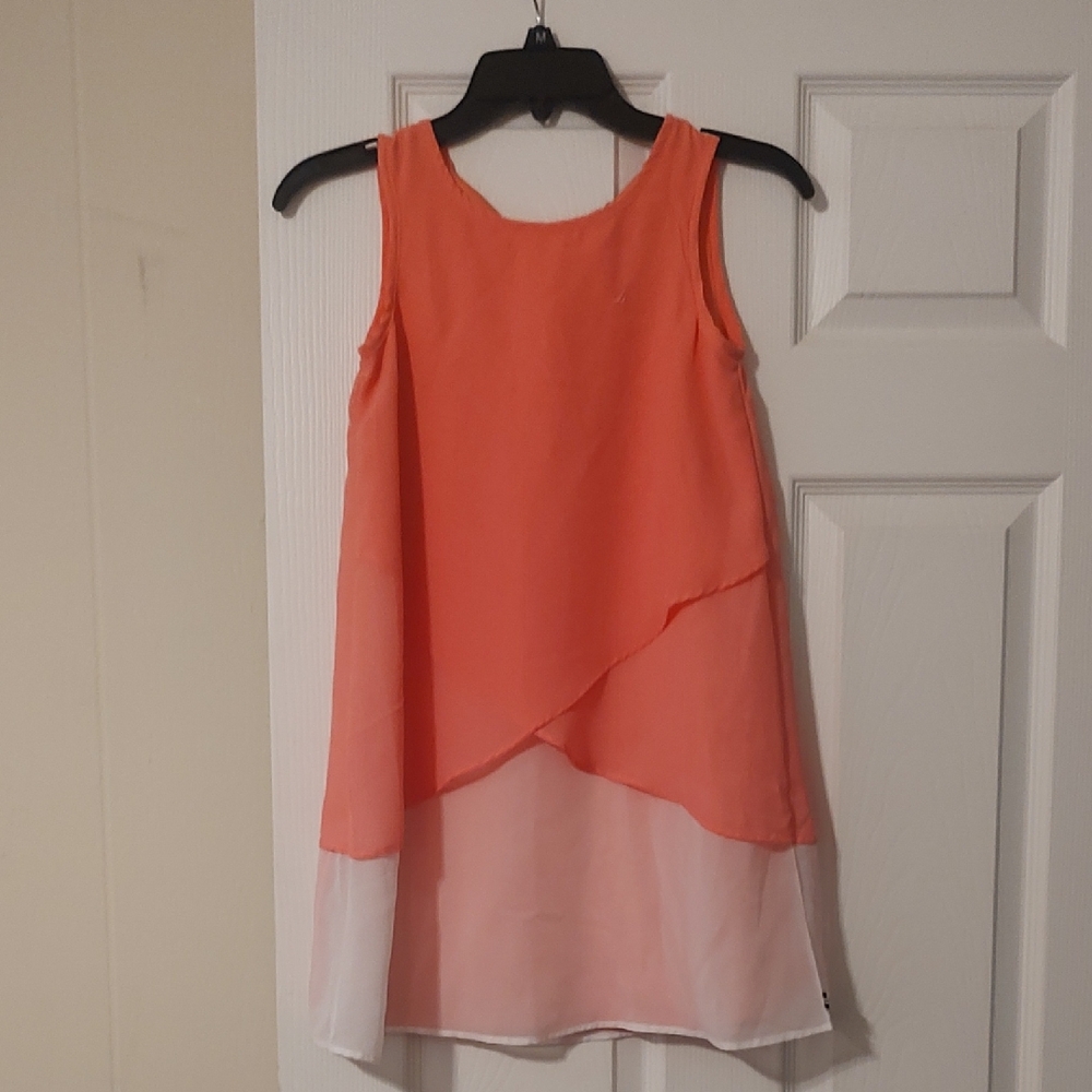 Nautica Kids Layered Dress - Orange and White